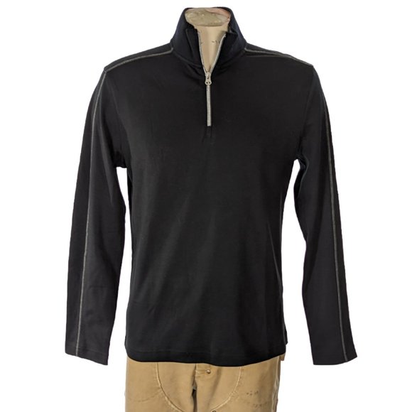 Robert Graham Black 1/4 Zip Sweater Sz M Classic Fit NWT $158